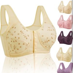 Floral Front-Closure Bras - Multi-Color Set (7 Pack)